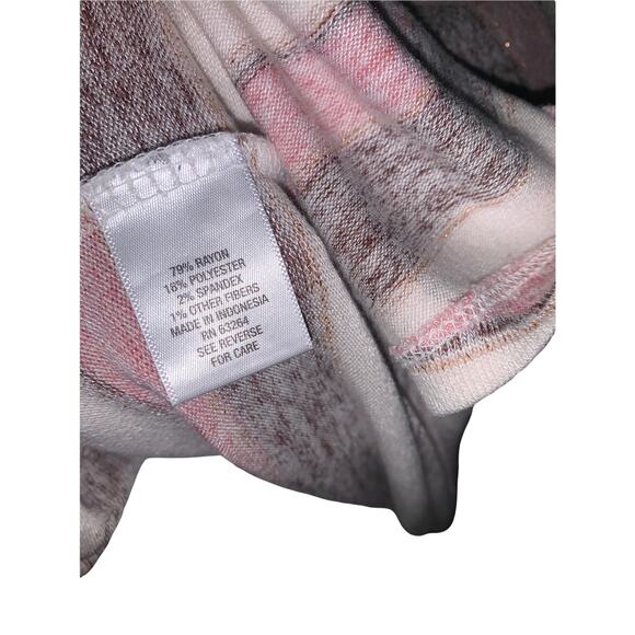 Sunday Pink / Cream Striped V Neck Sweater XL - Picture 5 of 5